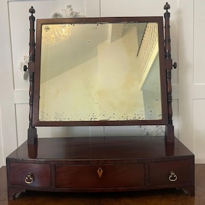 Antique George III Mahogany Dressing Table Mirror