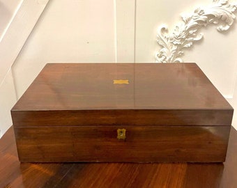 Antique Victorian Quality Rosewood Writing Box