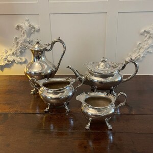 Antikes edwardianisches Qualität versilbertes 4-teiliges Tee-Set