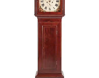 Antique George III Mahogany Inlaid Eight Day Grandfather Clock