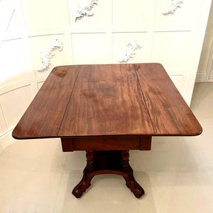 Quality Antique Regency Mahogany Drop Leaf Centre Table