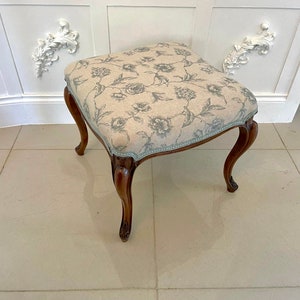 Antique Victorian Quality Walnut Stool