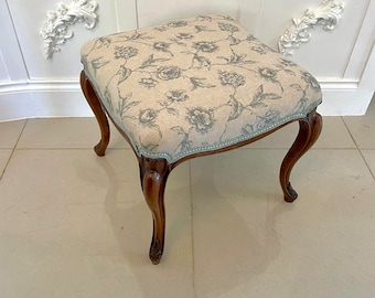 Antique Victorian Quality Walnut Stool