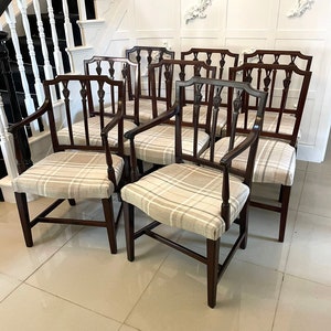 Fine Set of 8 Antique George III Mahogany Dining Chairs