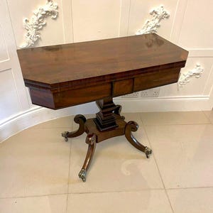 Tavolino da gioco/tavolino laterale antico Regency in mogano di qualità superba