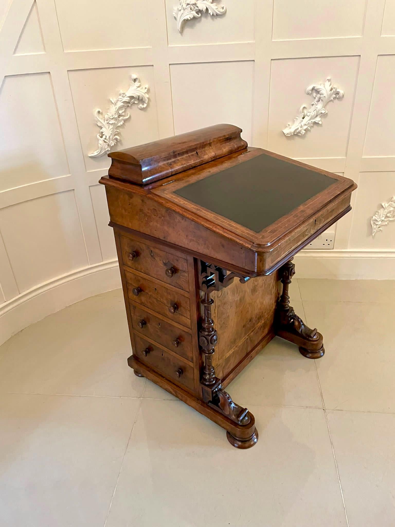 Edwardianischer antiker Davenport Schreibtisch Mahagoni englisch ca