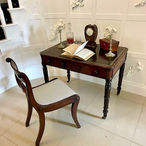 Antique George III Quality Mahogany Freestanding Leather Top Writing Desk