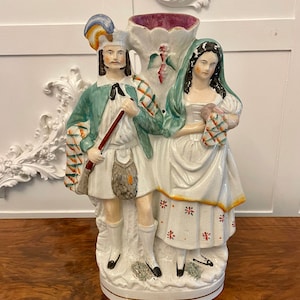 Antique Victorian Quality Large Flat Back Staffordshire Figure