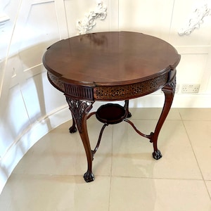 Quality Antique &#39;Chippendale Revival&#39; Mahogany Centre Table
