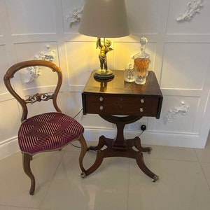 Superb Quality Antique Regency Freestanding Mahogany Sewing/Side Table