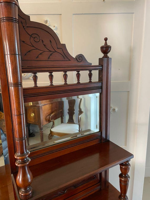 Antique Victorian Carved Walnut Mirror Back Sideboard - Etsy