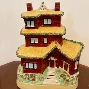 Antique Victorian Staffordshire Flatback House