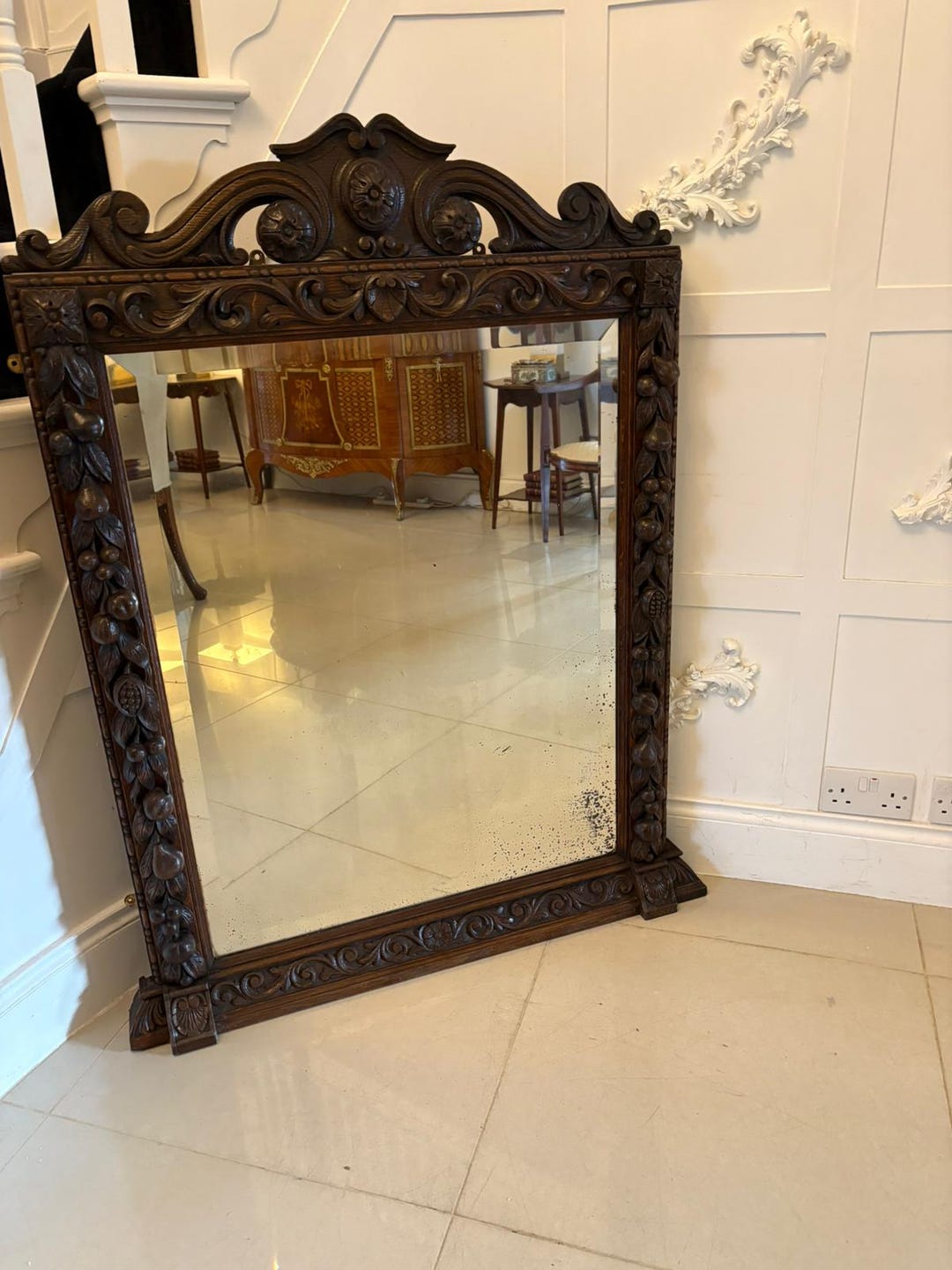 鏡家具 職人さんアンティークビンテージ carved wooden mirror 鏡家具 職人さんアンティークビンテージ carved wooden mirror