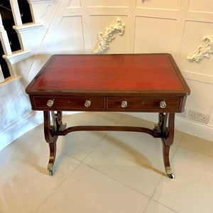 Superb Quality Antique Regency Mahogany Free Standing Writing Desk