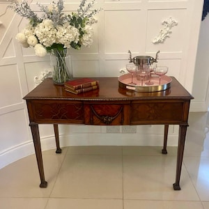 Antique Victorian Quality Carved Figured Mahogany Serving/Console Table