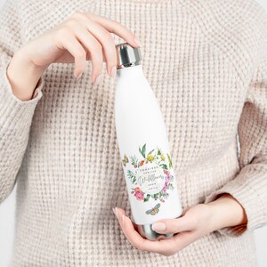 Christian Water Bottle Wildflowers Bible Verse Tumbler Gifts Faith Water Bottle Tumbler Bible Study Gift Lightweight Reusable Water Bottle