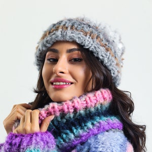 Chunky Knit Beanie, Womens Wool Hat, Chunky Knit Hat, Winter Knit Hat