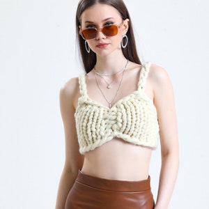 Buy Knitted Top for Women, Crochet Crop Top, Women Merino Wool