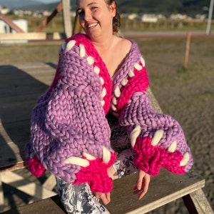 Chunky Knit Cardigan, Unique&Wool, Merino Wool Cardigan, Knit Jacket for Woman and Men