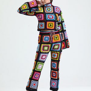 Patchwork Sweater , Pants , Bag , Crochet Cotton Sweater Pants ...
