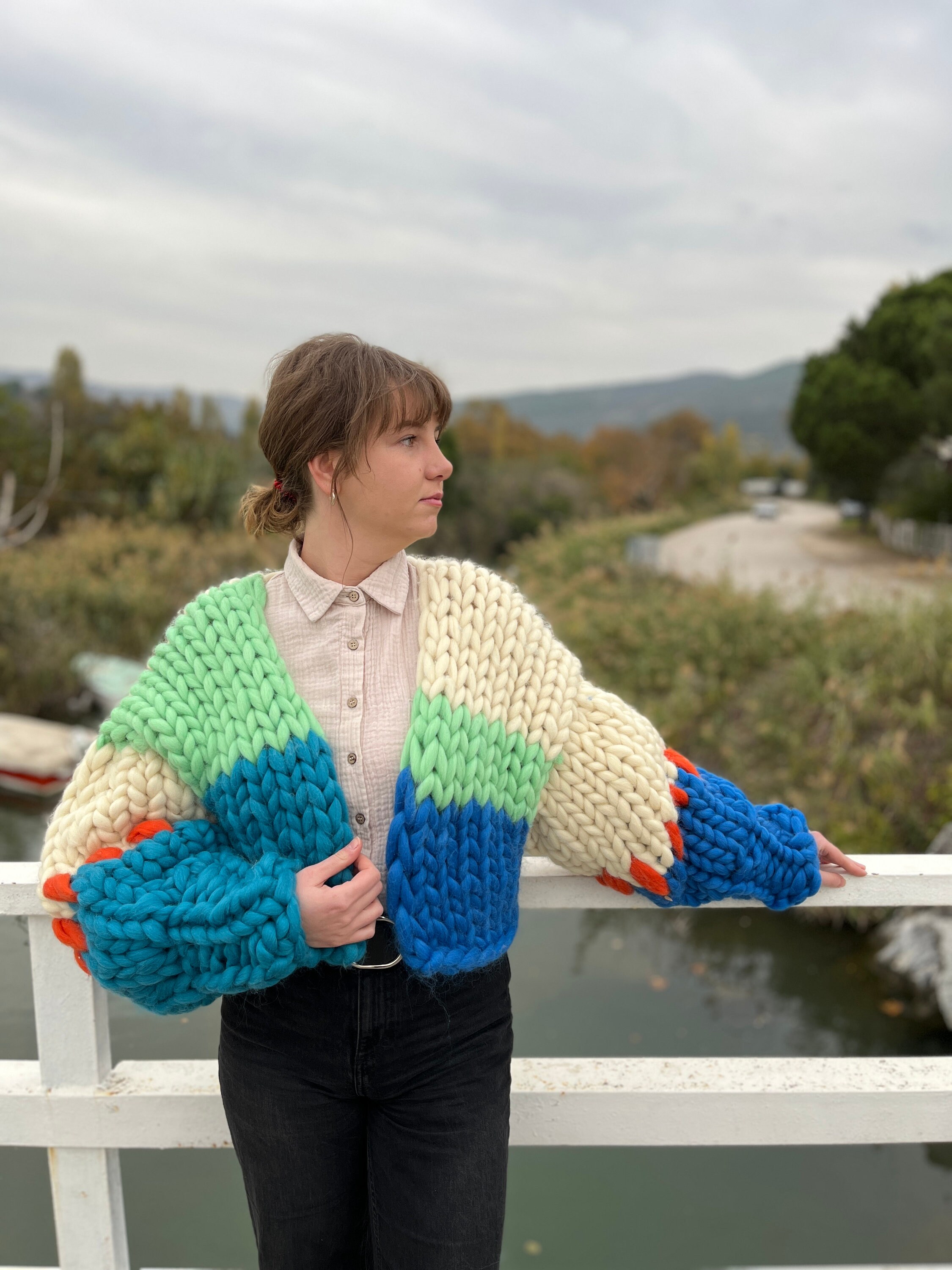 Chunky Knit Cardigan , Unique&wool , Merino Wool Cardigan Chunky Knit Cardigan , Unique&wool , Merino Wool Cardigan