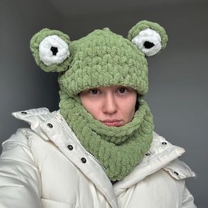 Frog Balaclava Mask , Custom Balaclava , Crochet Balaclava , Balaclava Hat , Ski Mask , Balaclava For Skiing, Cosplay Mask,Motorcycle Helmet