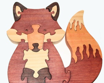 Fox wooden puzzle pattern