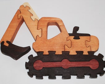 Excavator  scroll saw puzzle digital pattern