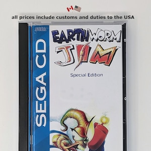 Earthworm Jim SE - Sega CD Reproduction Game + longbox, sponge & protective case