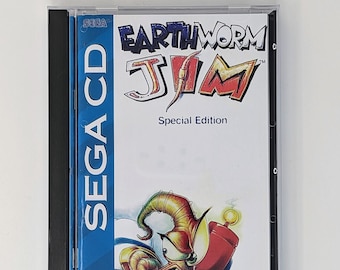 Earthworm Jim SE - Sega CD Reproduction Game + Longbox, Sponge