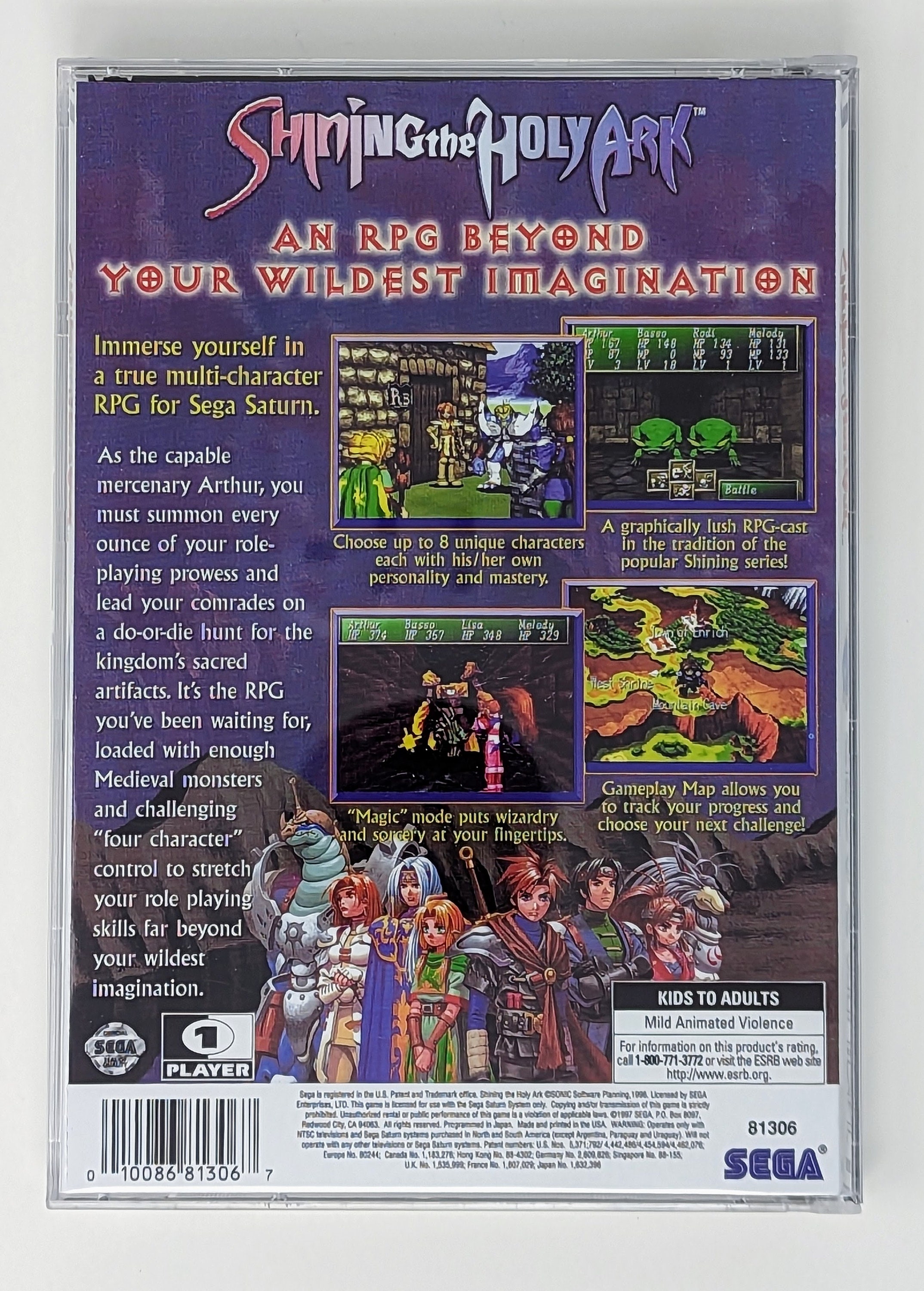 Shining Holy Ark - Sega Saturn Reproduction Game + Longbox, Sponge