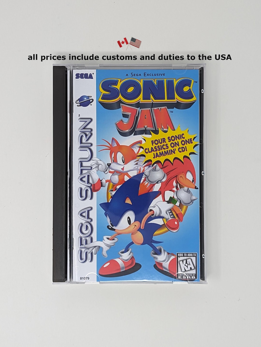 SEGA SSソフト シューティング4本セット Sonic Jam - Sega Saturn Reproduction Game + Longbox, Sponge