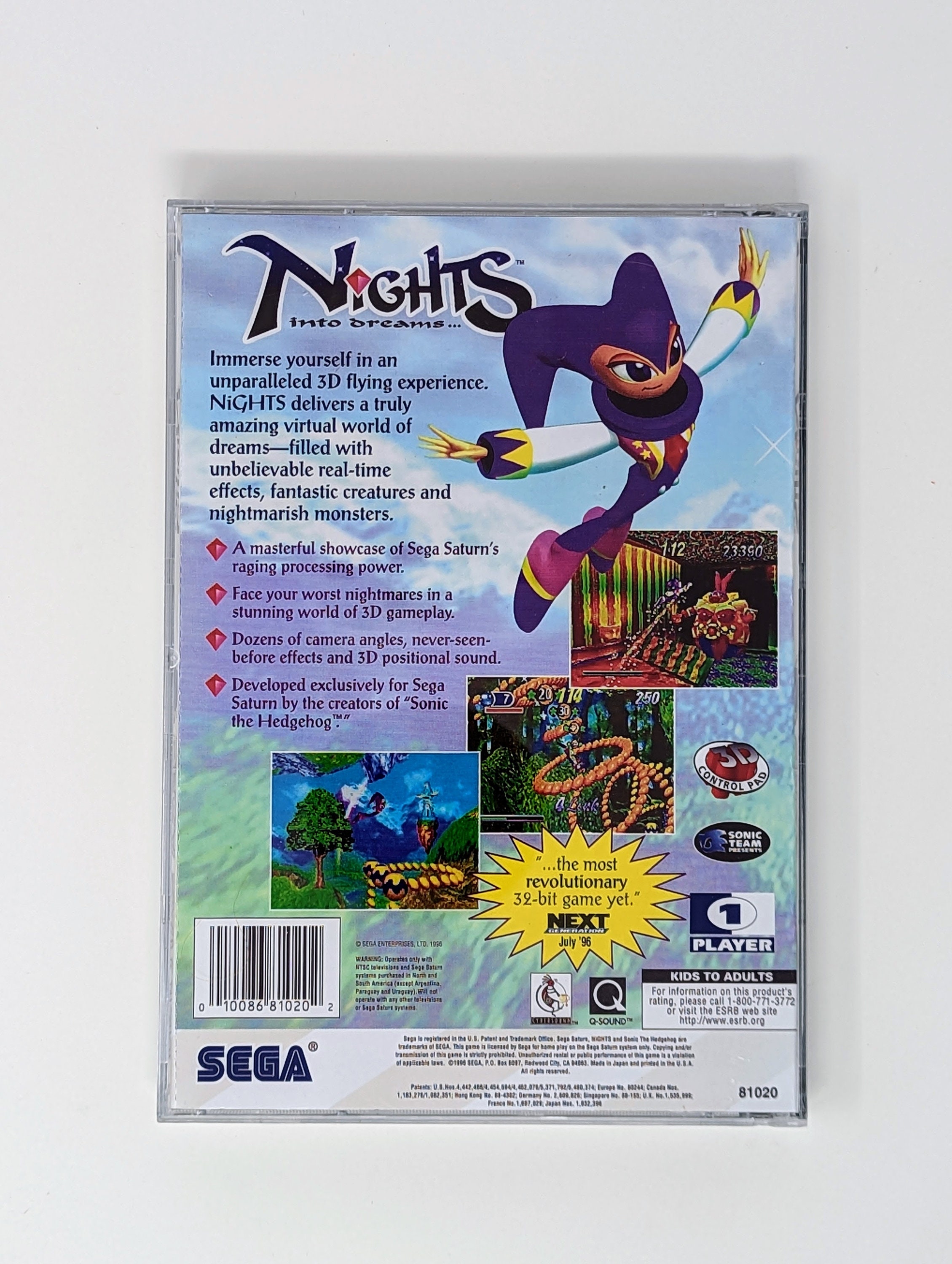 Nights Into Dreams - Sega Saturn Reproduction Game + Longbox