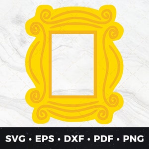 Freunde gelber Bilderrahmen svg, Freunde Rahmen svg, ich werde für dich da sein svg, Freunde Rahmen geschnitten Datei, Freunde Rahmen Clipart, Freunde svg