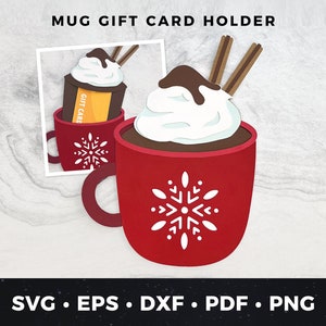 Porta-cartão-presente Hot Coco svg, Porta-cartão-presente Hot Chocolate svg, Porta-cartão-presente Coffee, Porta-cartão-presente DIY Paper, Hot Chocolate svg