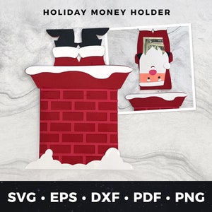 Porta-dinheiro de Papai Noel svg, Porta-dinheiro de Natal DIY Arquivo de corte svg, Porta-dinheiro de Natal svg, Arquivo de corte de cartão de Natal, Cartão-presente de Papai Noel svg