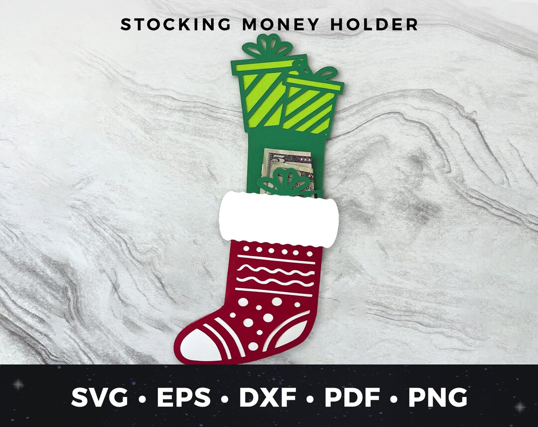 Christmas Money Holder Svg, Stocking Money Holder Svg, DIY Christmas ...