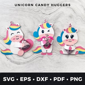 Cute Unicorn Candy Holder svg, DIY Cute Unicorn Candy Hugger svg, Valentine Candy Hugger svg Cut File, DIY Unicorn Favor, Cricut Project