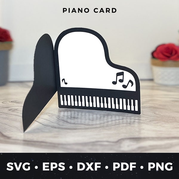 Piano Greeting Card svg, DIY Piano Card, Piano png, Piano Cut File, Piano Recital Gift svg, Piano Recital Card svg Cut File, Piano Gift eps