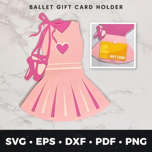 Ballet Gift Card Holder SVG, Ballet Dancer Card, Dance Gift Card, Cricut Ballet Project, Ballet Lover Cut File, DIY Ballet Card