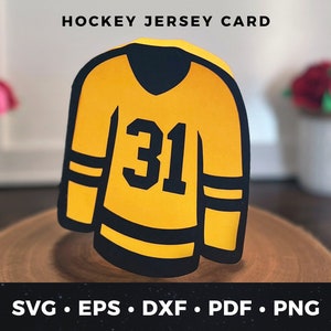 Modèle de carte d'anniversaire hockey, carte d'anniversaire hockey, carte d'anniversaire à télécharger, carte de hockey bricolage, fichier de coupe Hockey, fichier de coupe maillot de hockey