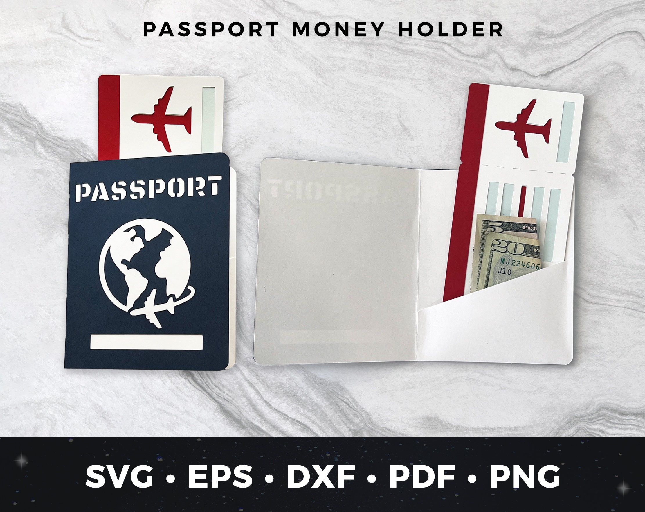 Passport Money Holder Svg DIY Passport Card Travel Money Holder Passport Cut File Travel Cut File Travel Agent Money Holder Svg Etsy