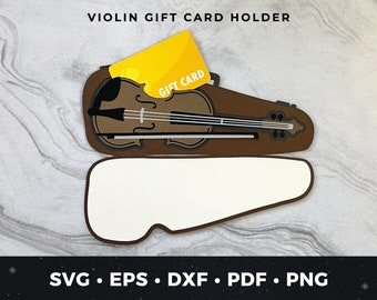 Violin Gift Card Holder svg, Violin Card svg, Cute Violin Greeting Card svg, Violin Money Holder svg, Violin Recital Card svg Music Card svg