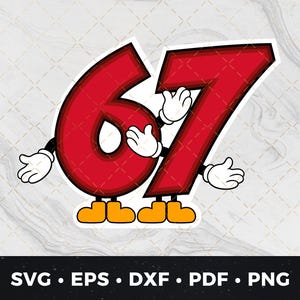 6-7 SVG Viral Trend SVG Rolig Meme 67 svg Digital Nedladdning Vektorgrafik png eps dxf Cricut Silhuett