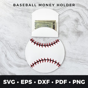 Svg de porte-monnaie baseball, carte de fête des pères, porte-monnaie entraîneur de baseball bricolage, fan de baseball, amateur de sport, fichier coupe baseball bricolage