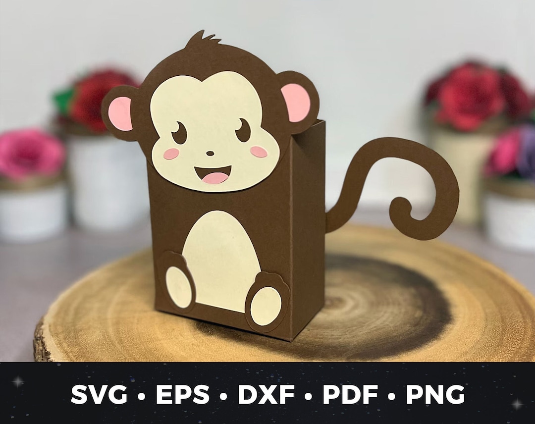 Monkey Favor SVG, DIY Baby Shower Box, Baby Shower Favor, Monkey Favor ...