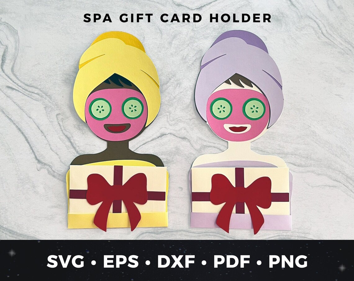 Spa Gift Card Holder Svg, DIY Spa Card, Bday Gift Card Holder, Spa Card ...