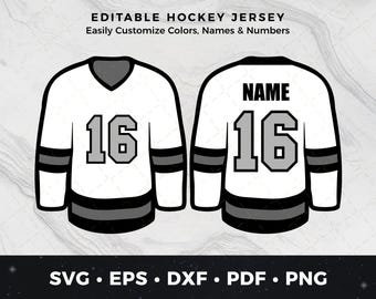 Hockey Jersey svg png pdf dxf eps, Custom Hockey Print File, DIY Hockey Clipart, Hockey Cut File, Personalized Name & Number Jersey