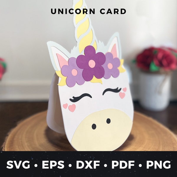 Unicorn Birthday Card Template, Unicorn svg, Unicorn Birthday svg, Unicorn Birthday Card, Birthday Card, Unicorn Card, DIY Unicorn Card