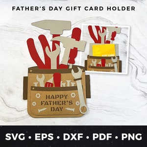 Father's Day Gift Card Holder svg, DIY Father's Day Card, Fun Father's Day Giftcard Holder, Money Holder pdf, Dad Gift Card Cut File, Cricut